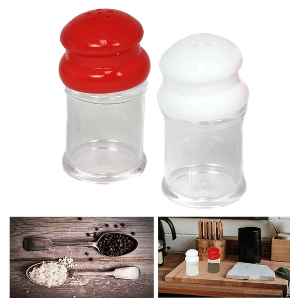 Moisture Proof Salt Pepper Shakers Pots Flip Top Glass Table Condiment Bottles